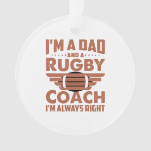 Funny Rugby Vater und Rugby Coach Ornament