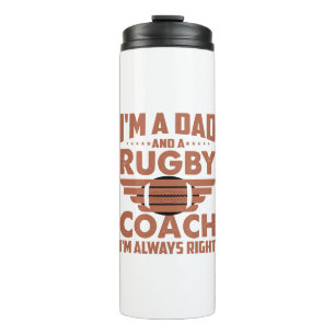 Funny Rugby Vater und Rugby Coach Thermosbecher