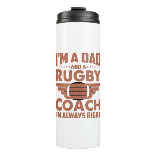 Funny Rugby Vater und Rugby Coach Thermosbecher (Vorderseite)
