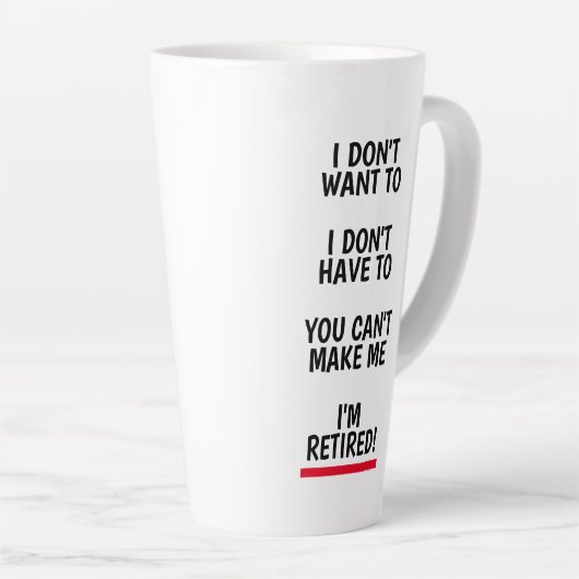 Funny Ruhestand Geschenk große latte Kaffee Tasse (Rechte Ecke)
