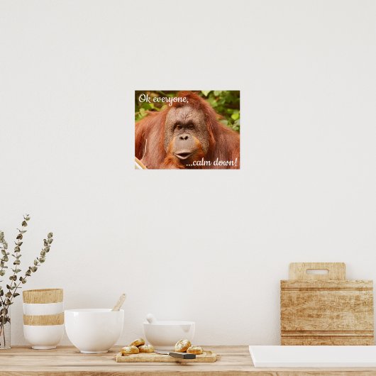 Funny ruhiger Orang-Utan Poster (Küche)