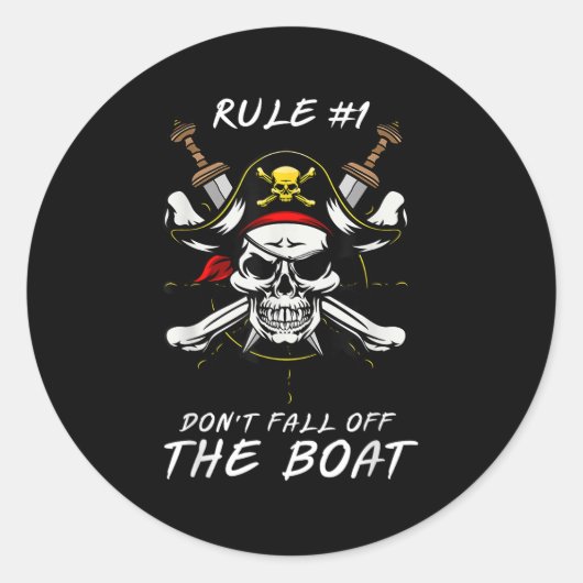 Funny Rule #1 Don't Fall Off The Boat Cruise Rate Runder Aufkleber (Vorderseite)