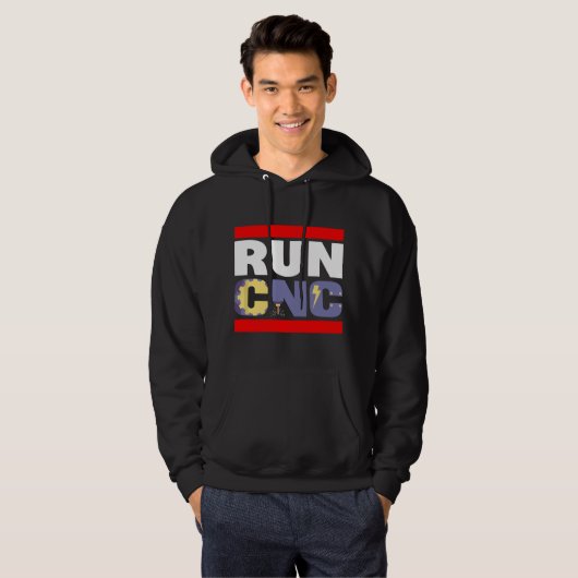 FUNNY RUN CNC MACHINIST ENGINEER MECHANIC OPERATOR HOODIE (Vorne ganz)