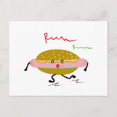 Funny Run Hotdog Postkarte (Vorderseite)