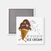 Funny Run Out of Ice Cream Cartoon Magnet (Vorderseite/Rückseite)