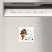 Funny Run Out of Ice Cream Cartoon Magnet (In Situ (Geschirrspüler))