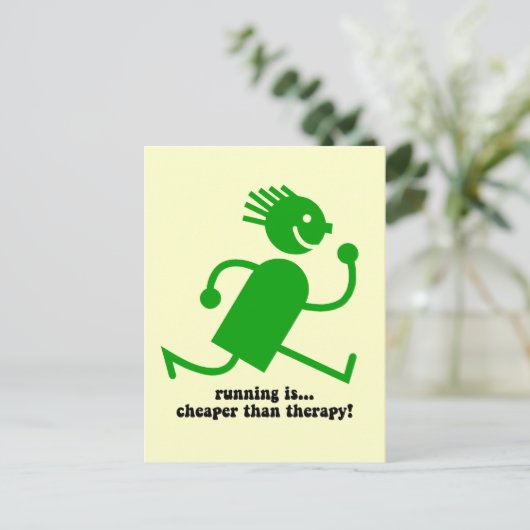 Funny Run Postkarte (Stehend Vorderseite)