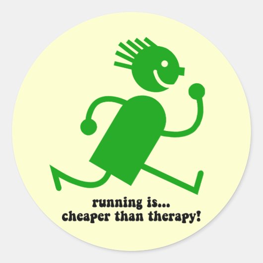 Funny Run Runder Aufkleber (Vorderseite)
