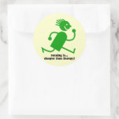 Funny Run Runder Aufkleber (Tasche)