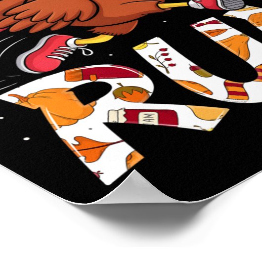 Funny Run Running 5k Race Turkey Trot Thanksgiving Poster (Ecke)