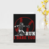Funny Run Steal Ich wage es, Sie Baseball Catcher  Karte (Gelbe Blume)
