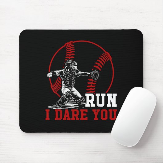 Funny Run Steal Ich wage es, Sie Baseball Catcher Mousepad (Mit Mouse)