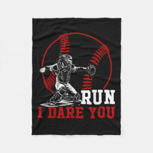 Funny Run Stesl Ich wage es, Sie Baseball Catcher  Fleecedecke