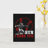 Funny Run Stesl Ich wage es, Sie Baseball Catcher Karte (Gelbe Blume)