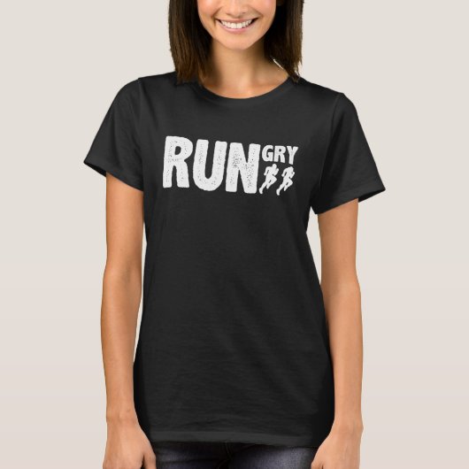 Funny Rungry Runner Slogan Running T-Shirt (Vorderseite)