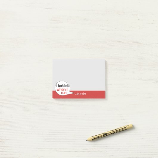 Funny Runner Personalisiert FARTlek © Post-it Note Klebezettel (Auf Schreibtisch)