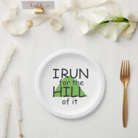 Funny Runner Themed © I Run for the Hill it Pappteller (Hochzeit)