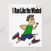 Funny Runner Typ Cartoon Postkarte (Vorne/Hinten)
