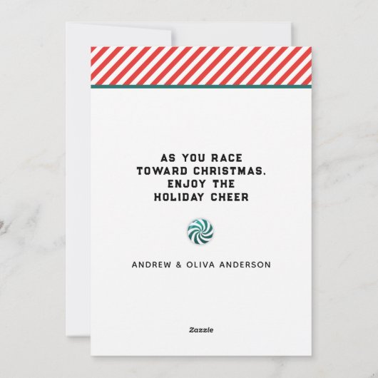 Funny Runner Weihnachtskarten Feiertagskarte (Rückseite)