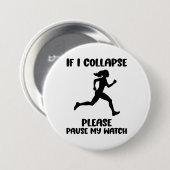 Funny Runner's Life Zitat Button (Vorne & Hinten)