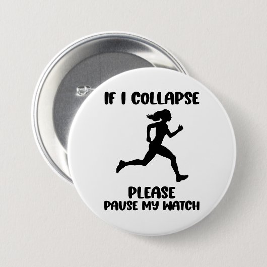 Funny Runner's Life Zitat Button (Vorne & Hinten)