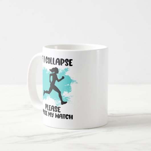 Funny Runner's Life Zitat Kaffeetasse (Vorderseite Links)
