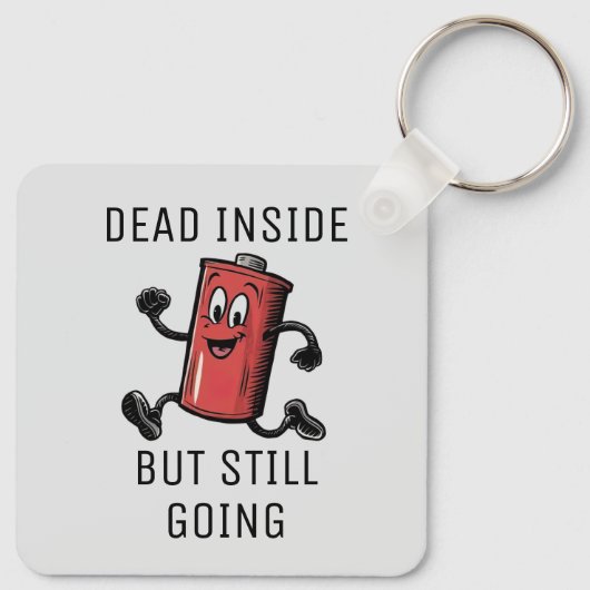 Funny Running Battery Schlüsselanhänger (Rückseite)