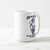 Funny Running Because Murder Is Wrong Retro 15oz Kaffeetasse (VorderseiteRechts)