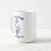 Funny Running Because Murder Is Wrong Retro 15oz Kaffeetasse (Vorderseite Links)