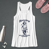 Funny Running Because Murder Is Wrong Retro Tank Top
