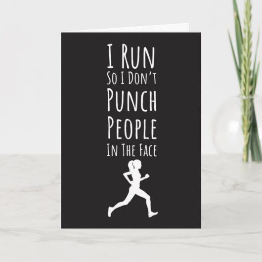 Funny Running Card Runner Fitness Joggen Marathon Karte (Vorderseite)