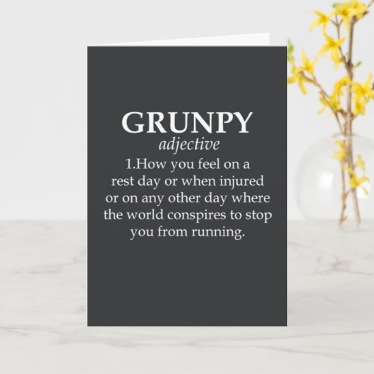 Funny Running Card Typografy Cross Country Runner Karte (Gelbe Blume)