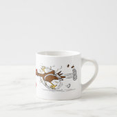 Funny running cool chicken cartoon illustration espressotasse (Rechts)