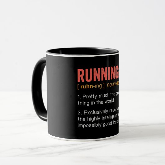 Funny Running Definition Tasse (Vorderseite Links)