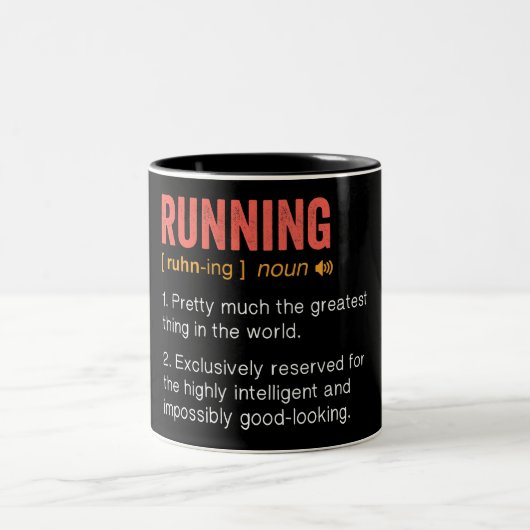 Funny Running Definition Zweifarbige Tasse (Mittel)