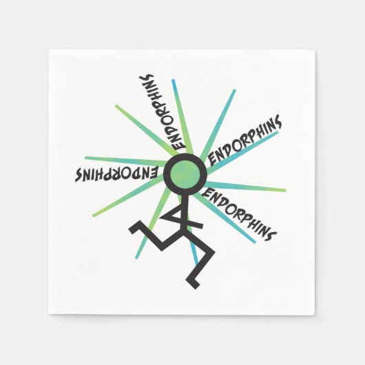 Funny Running Endorphins - Runner Spaß Serviette (Vorderseite)