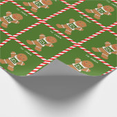 Funny Running Gingerbread Man Geschenkpapier (Ecke)