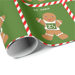 Funny Running Gingerbread Man Geschenkpapier