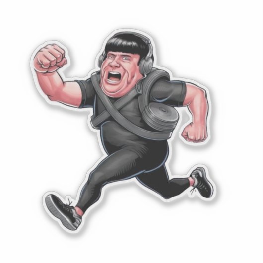 Funny Running Man Aufkleber (Vorderseite)