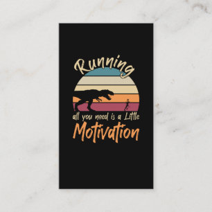 Funny Running Motivation Dinosaur Joke Visitenkarte