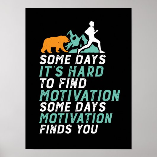 Funny Running Motivation zu laufen gejagt von Bäre Poster (Vorne)