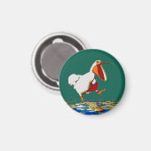 Funny Running Pelican Magnet (Vorderseite/Rückseite)