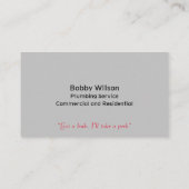 Funny Running Plumber Contractor Plumbing Service Visitenkarte (Rückseite)