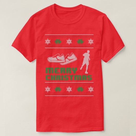 Funny Running Runner Frohe Weihnachten T-Shirt (Design vorne)