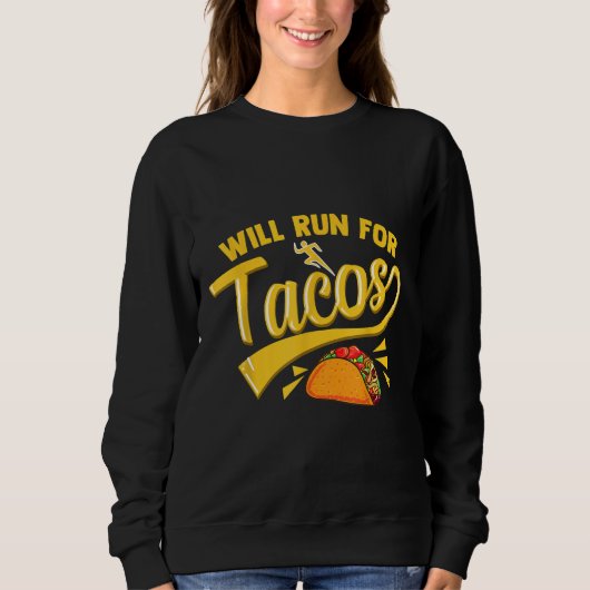 Funny Running Runner Mexikanisches Taco Shirt RUN (Vorderseite)