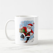 Funny Running Santa Claus Kaffeetasse (Links)
