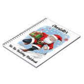 Funny Running Santa Claus Personalisiert Notizblock (Linke Seite)