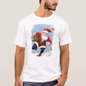 Funny Running Santa Claus T-Shirt (Vorderseite)