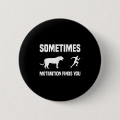 Funny Running Shirt Sport Runner Tiger Motivation Button (Vorderseite)