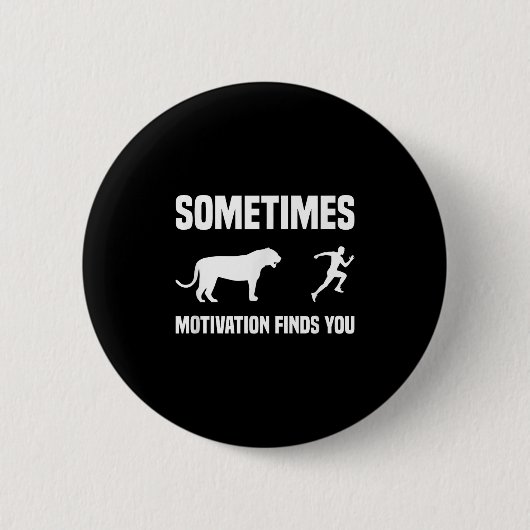 Funny Running Shirt Sport Runner Tiger Motivation Button (Vorderseite)